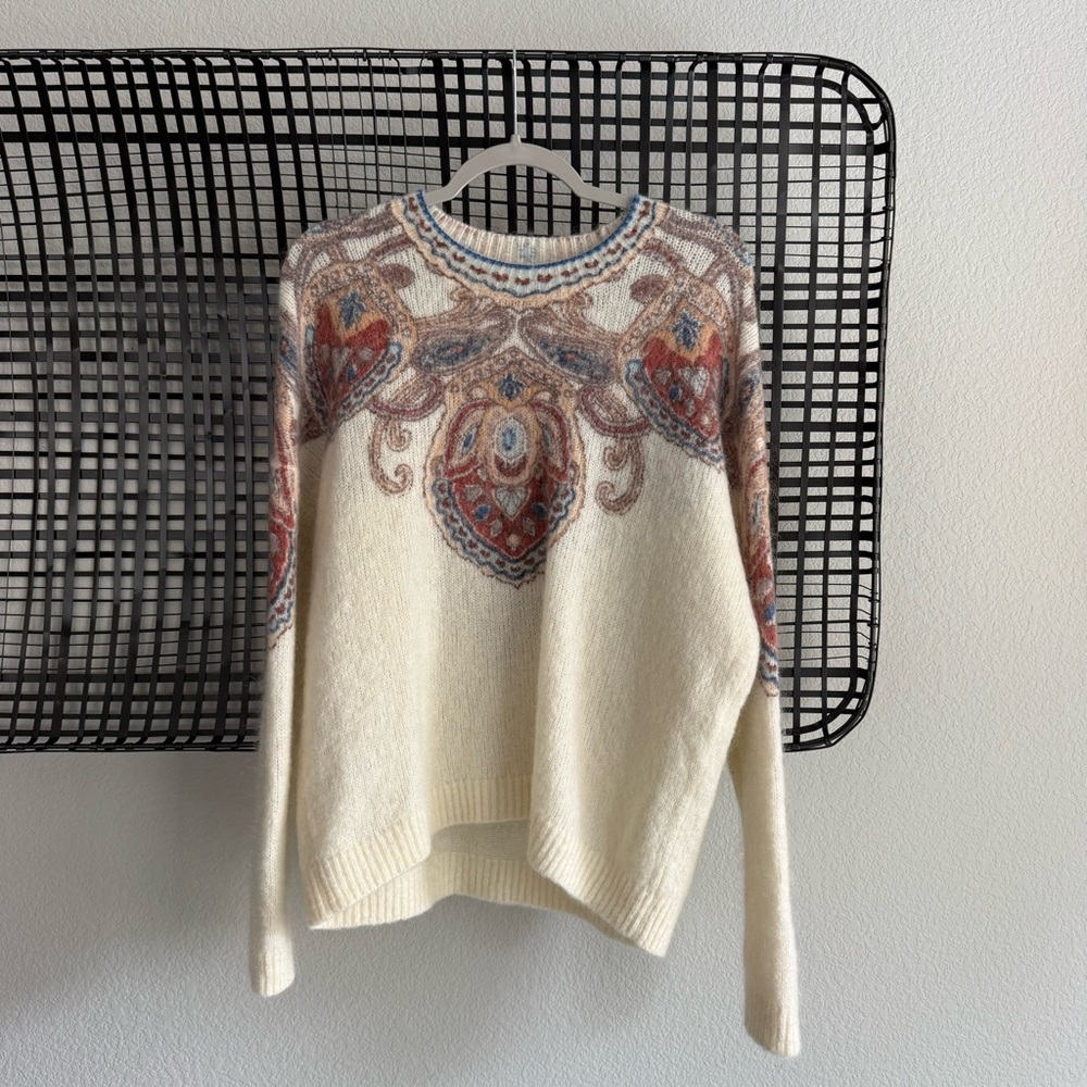 Sezane paisley printed mohair sweater - Picture 2 of 8